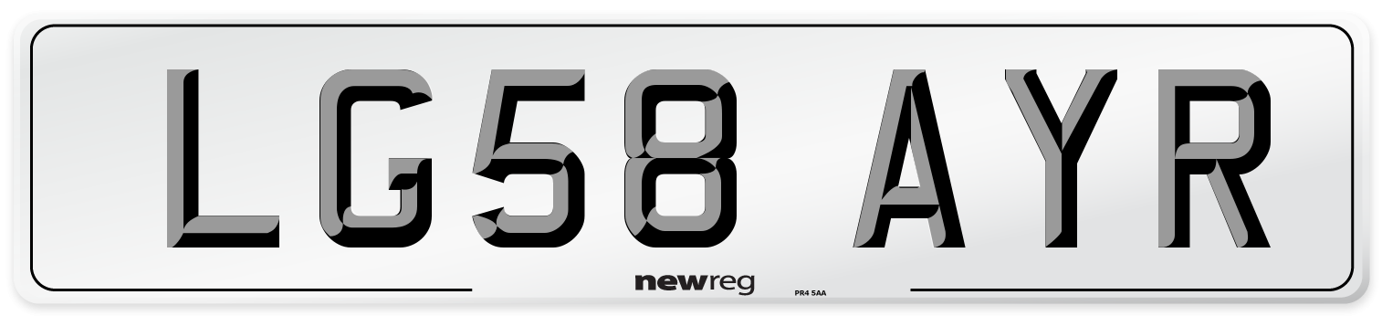 LG58 AYR Number Plate from New Reg